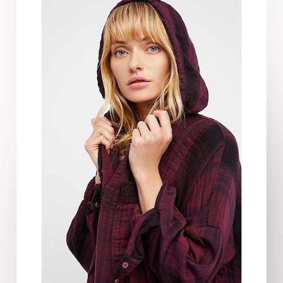 Free People Cp Shades Abbie Plaid Hoodie Small - Picture 3 of 11